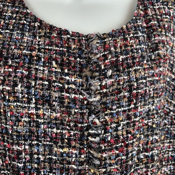 Talbots Women’s Sleeveless Shift Dress Size 14 Tweed Fringe Royalcore - Picture 6 of 15